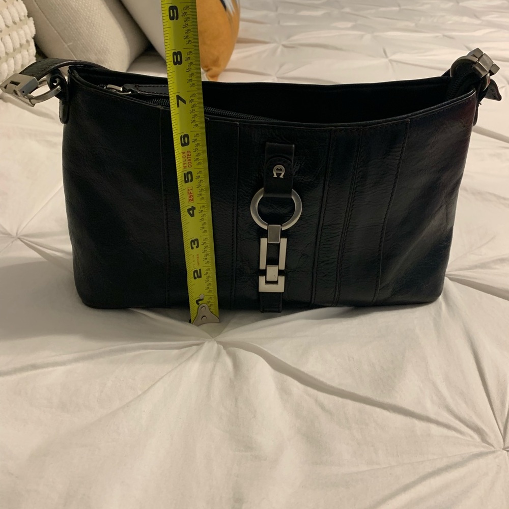 Vintage Etienne Aigner Chic Black Leather Shoulder Bag like new - Picture 8 of 16